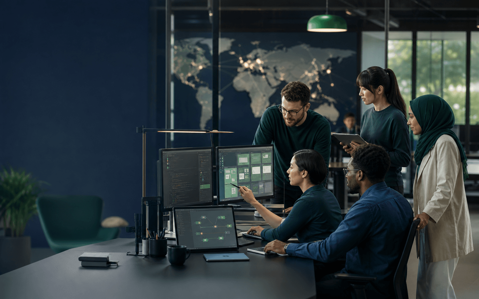 A global team of developers and digital product specialists collaborating